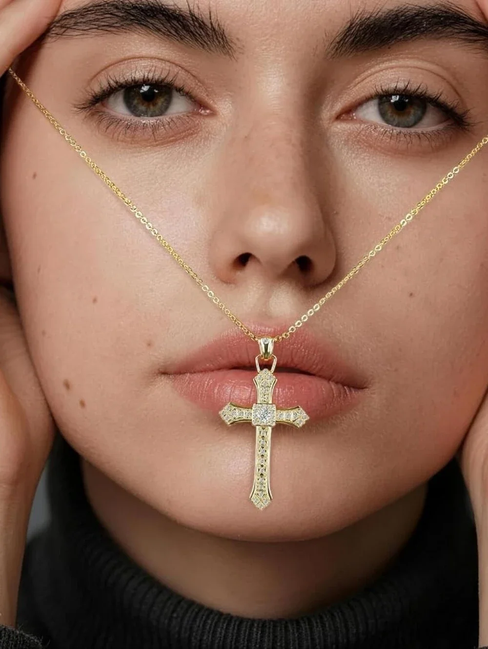 18K Gold Plated Vintage Cross Necklace